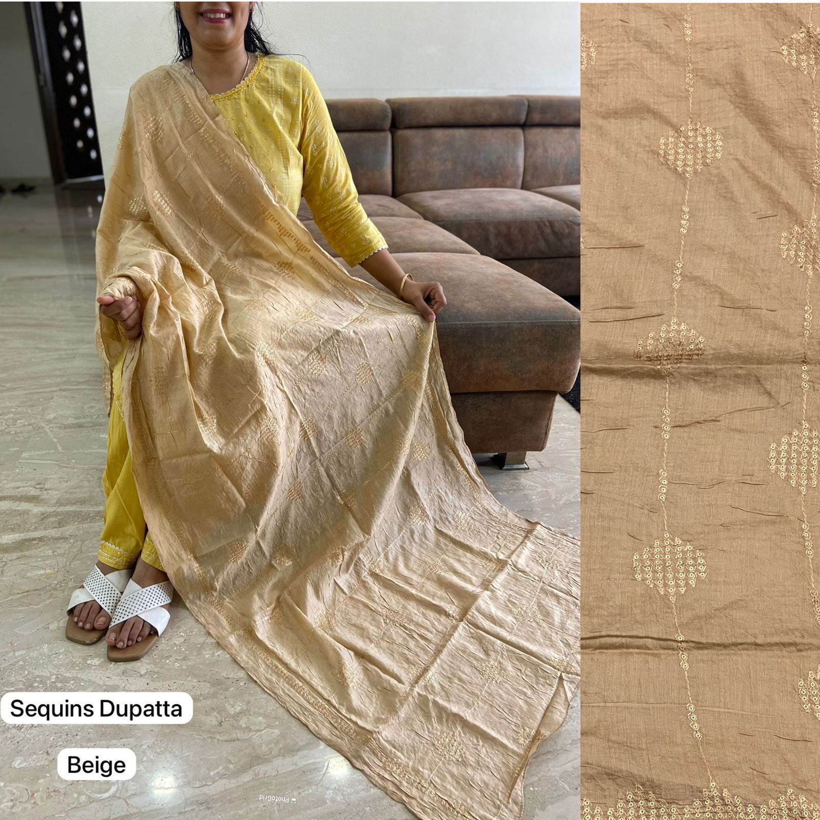 MB Designer Sequins Heavy Chanderi Dupatta Wholesale Shop In Surat
